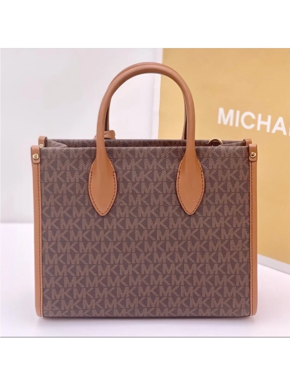 New Michael Kors Mirella Small Crossbody Tote Bag Brown
